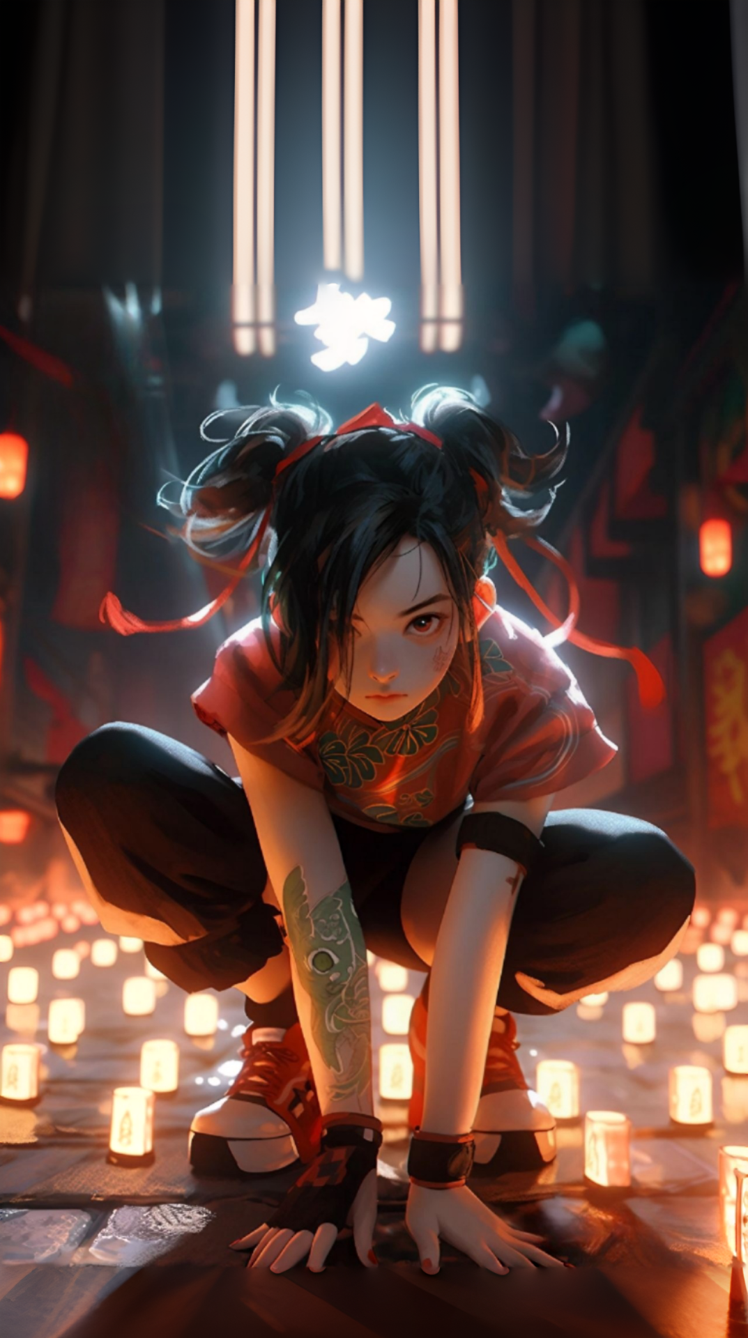 元宇宙科技感朋克風時尚的女孩
