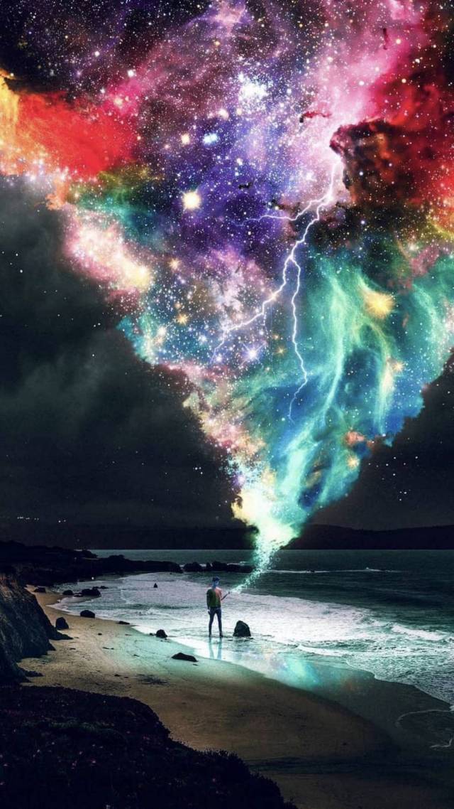 克萊因星空手機聊天背景圖片