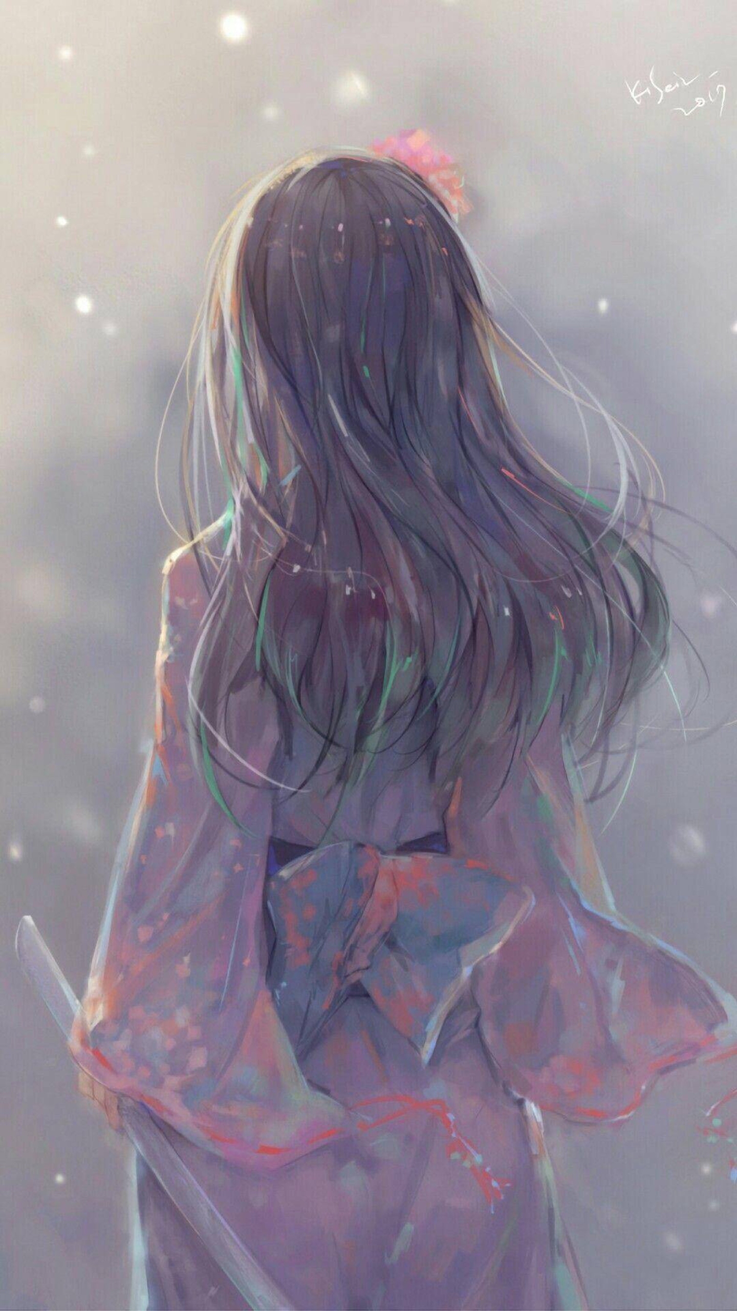 少女背景一張手機壁紙