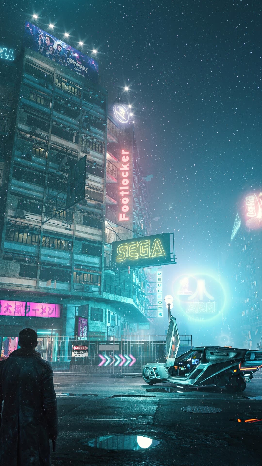 賽博朋克雪夜高清手機壁紙