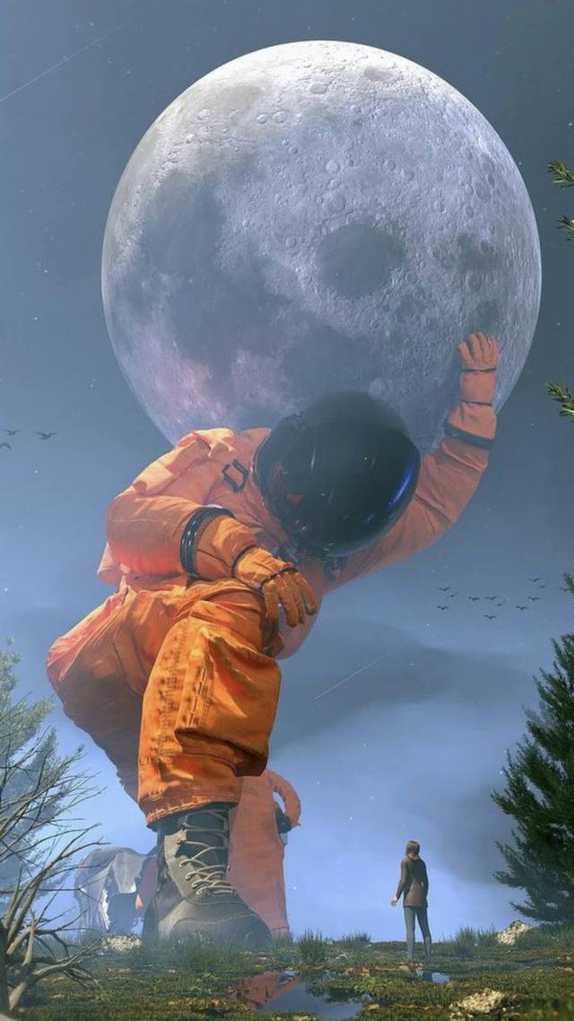 月球下的宇航員