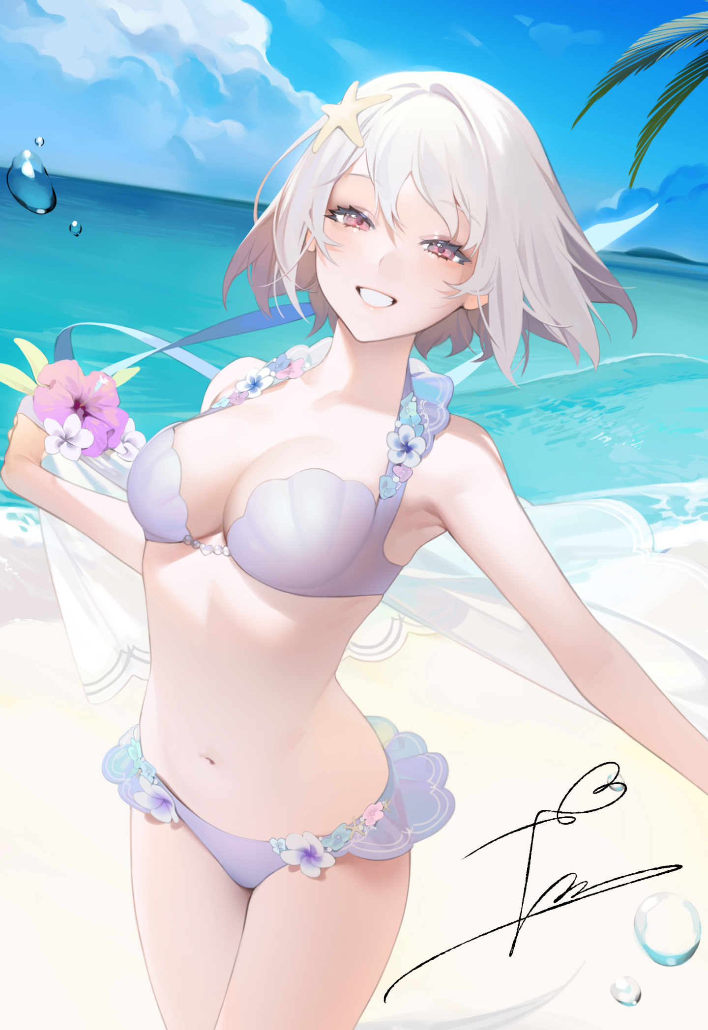 海灘少女微信主題背景