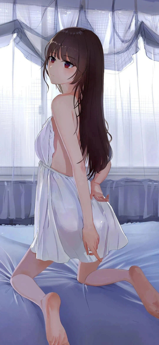 微信屏保壁紙睡衣少女