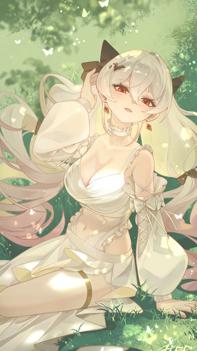 春日系大月下插画