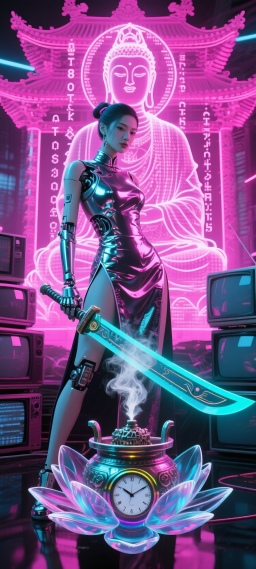 赛博香炉，剑影佛光，科技与信仰的交融