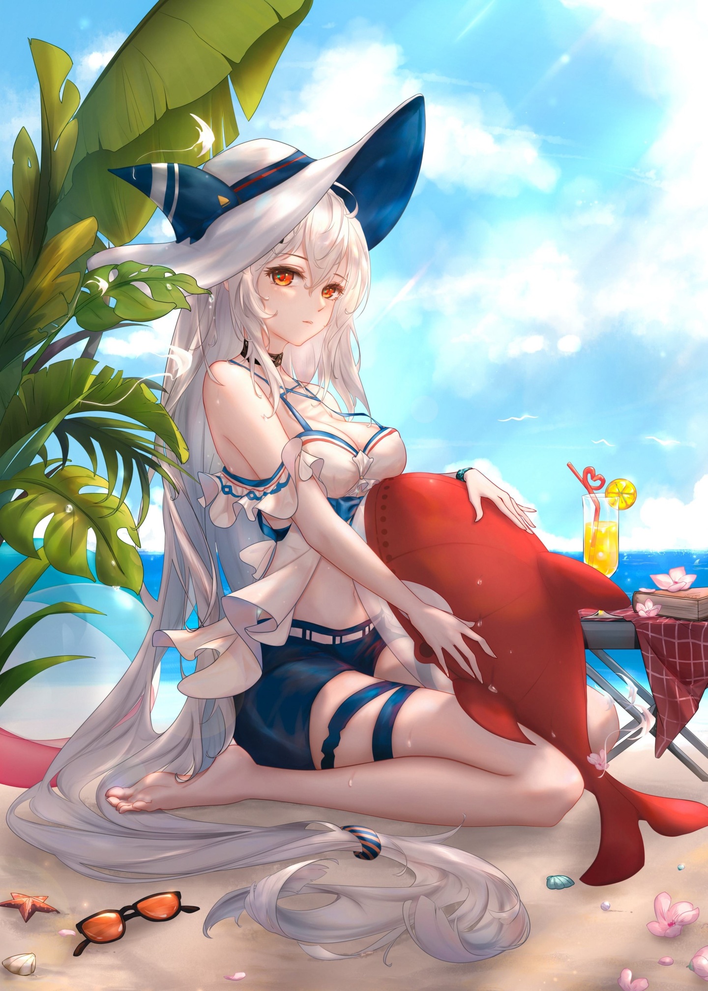 手機背景圖片陽光海邊沙灘美女