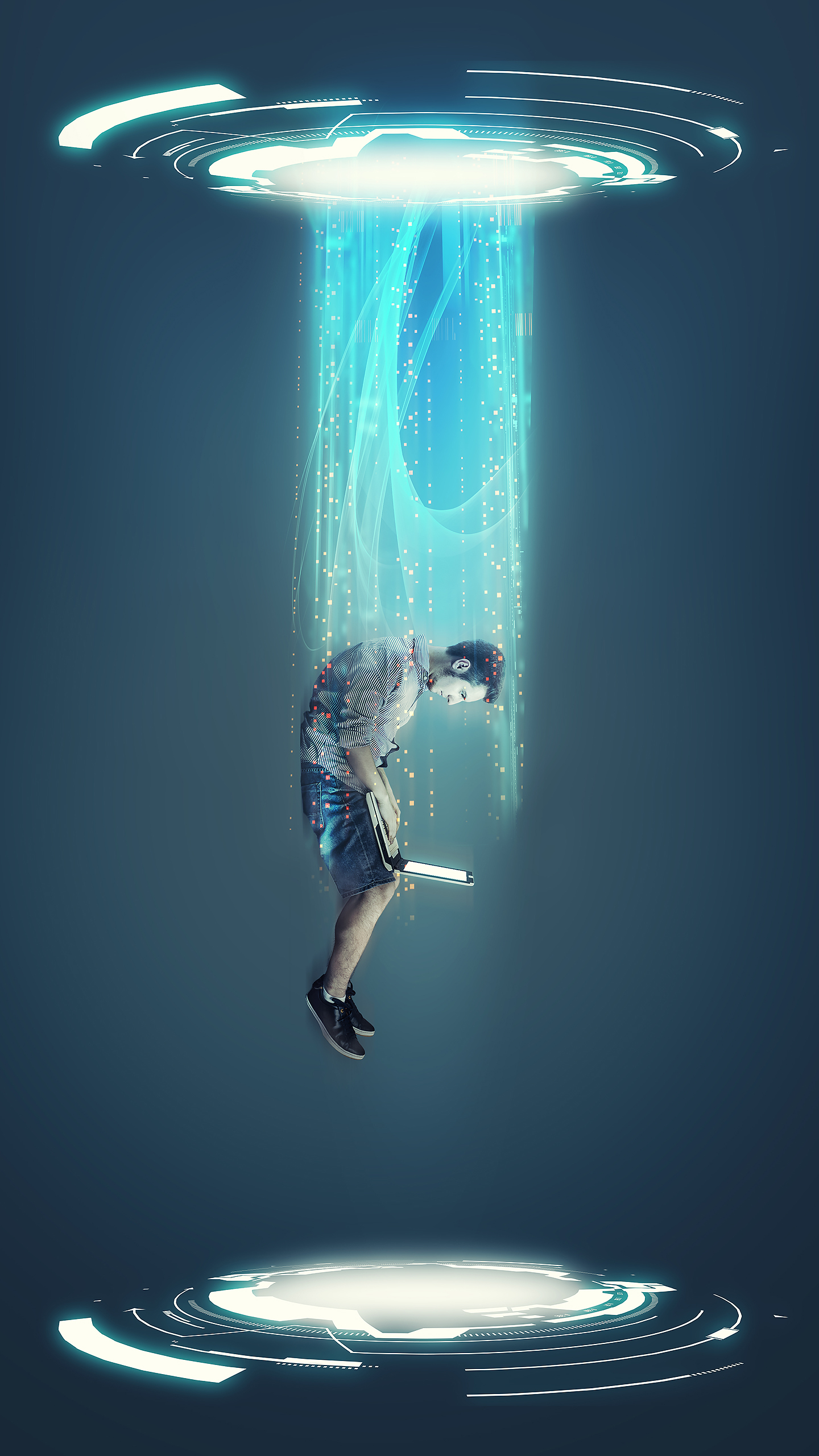 【被飛船帶走的男孩 創意】微信主題背景