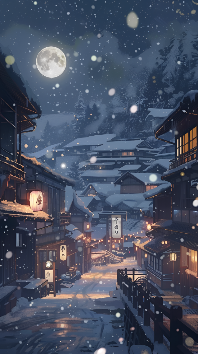 小镇雪夜