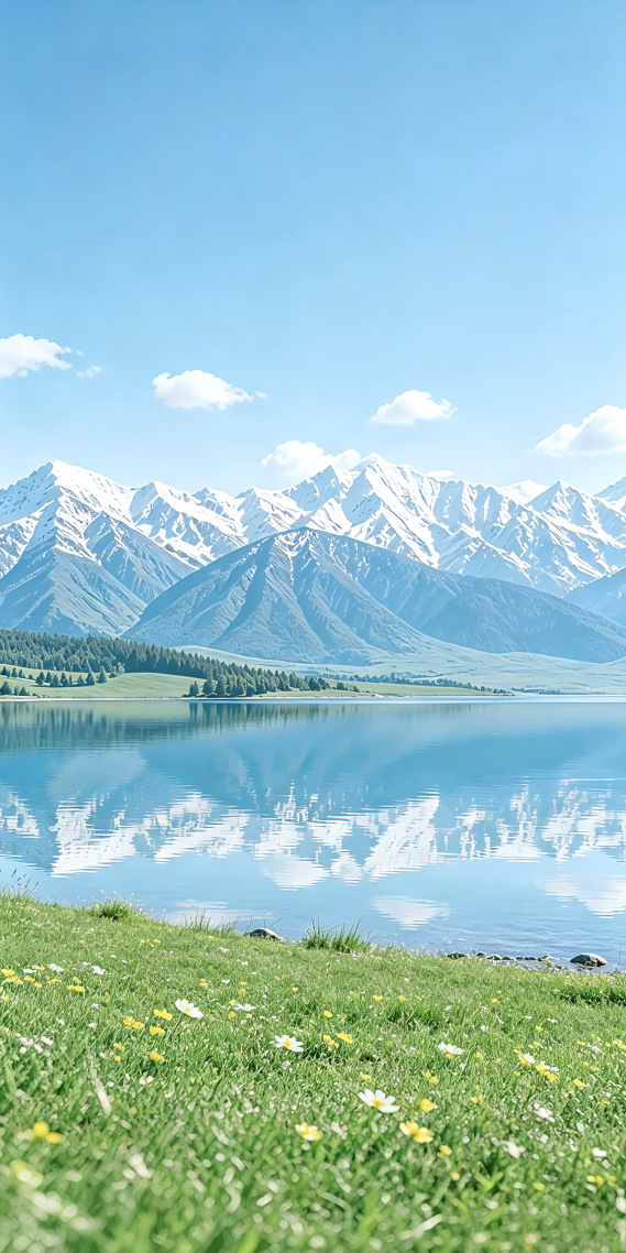 湖泊草地