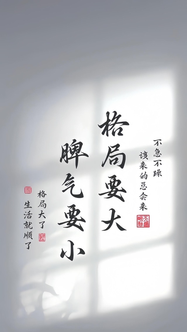 格局要大脾氣要小