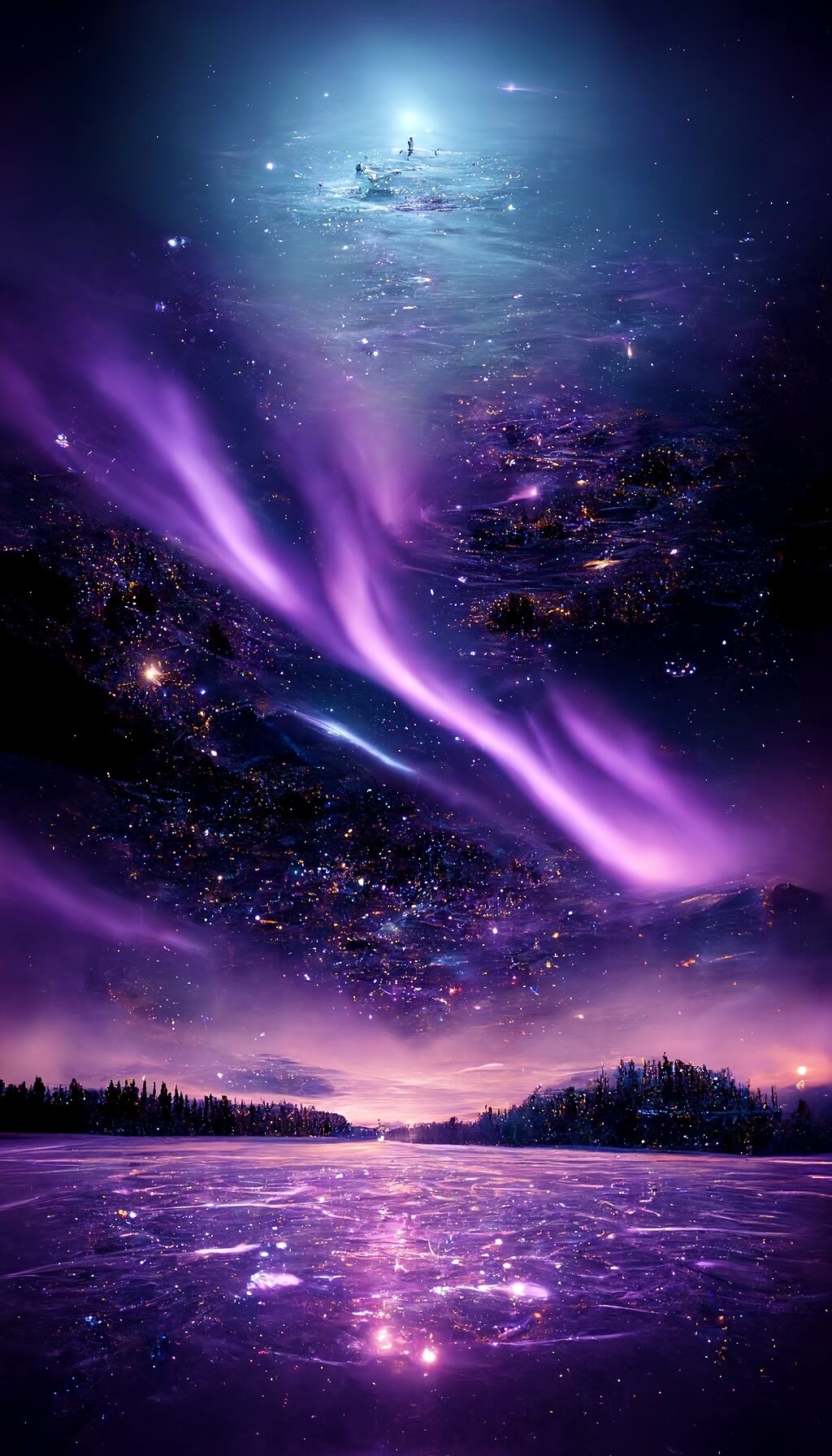 唯美的紫色星空