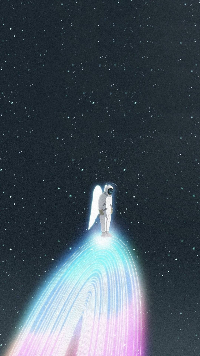 二次元微信聊天背景图天使宇航员