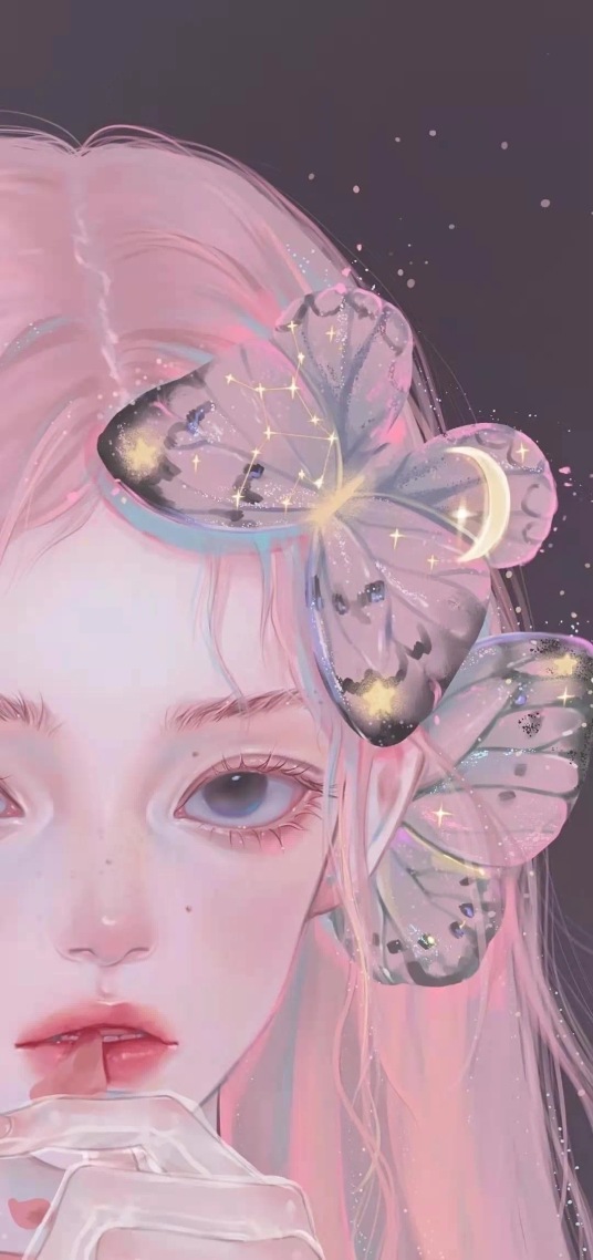 微信聊天背景超清粉色少女