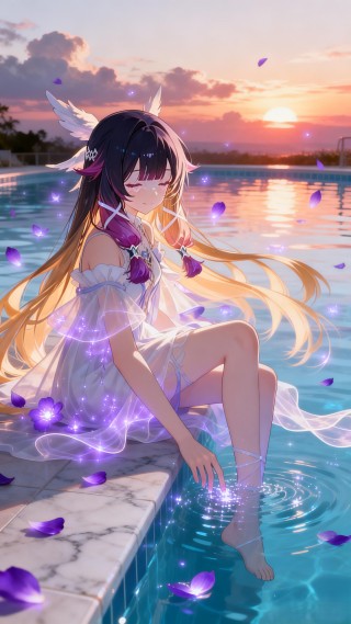 泳池夕阳：哥伦比娅