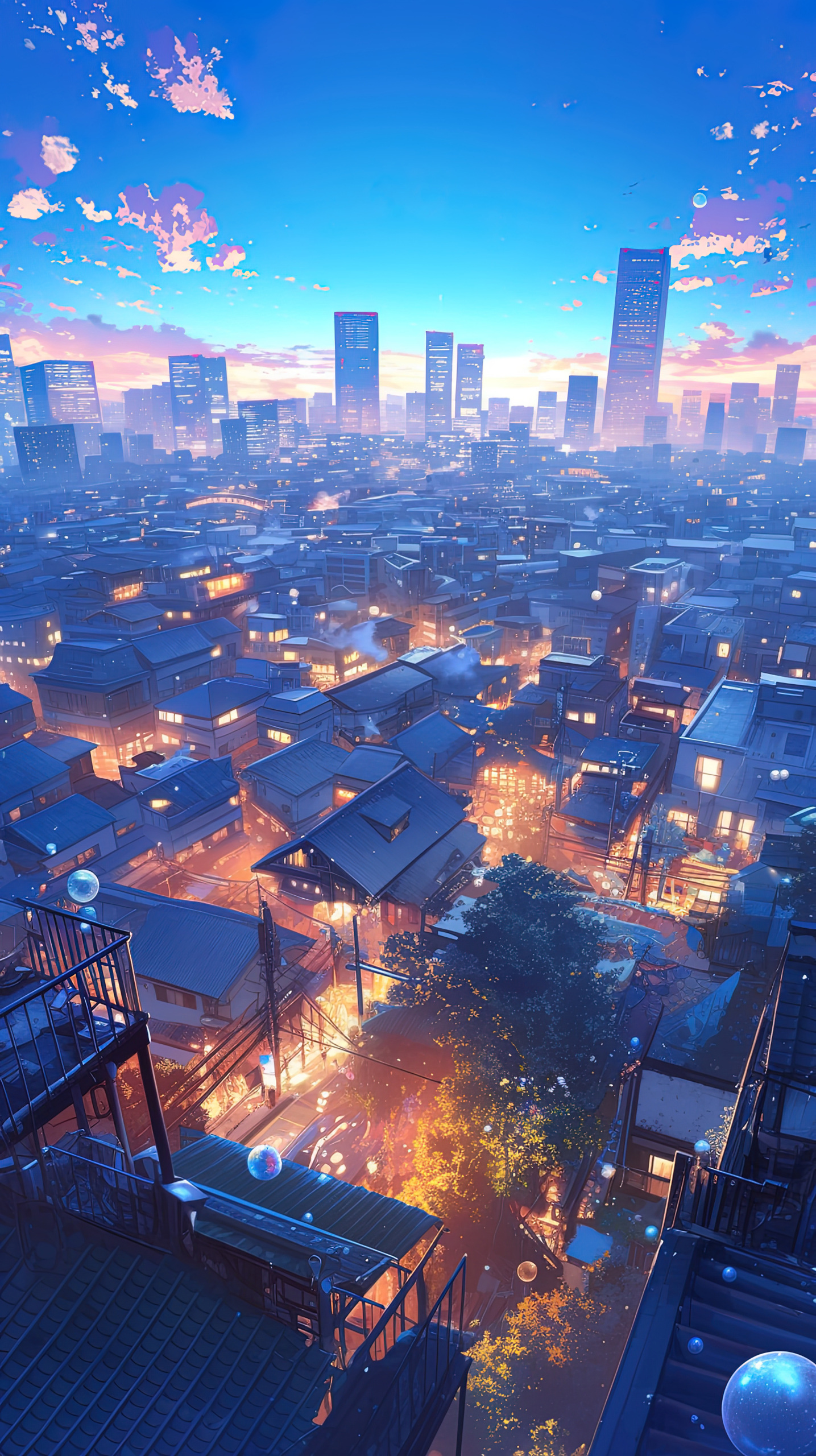 俯瞰城市舊城風景
