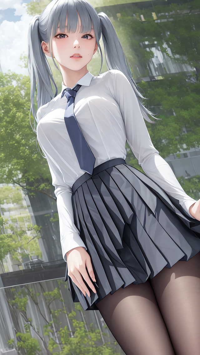 百褶裙美少女