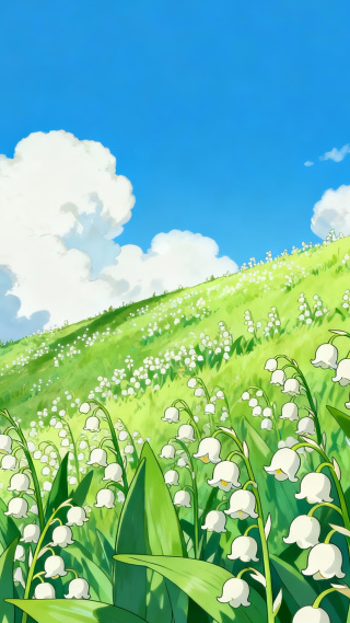 晴天下的铃兰坡