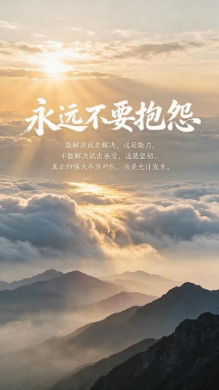永远不要抱怨