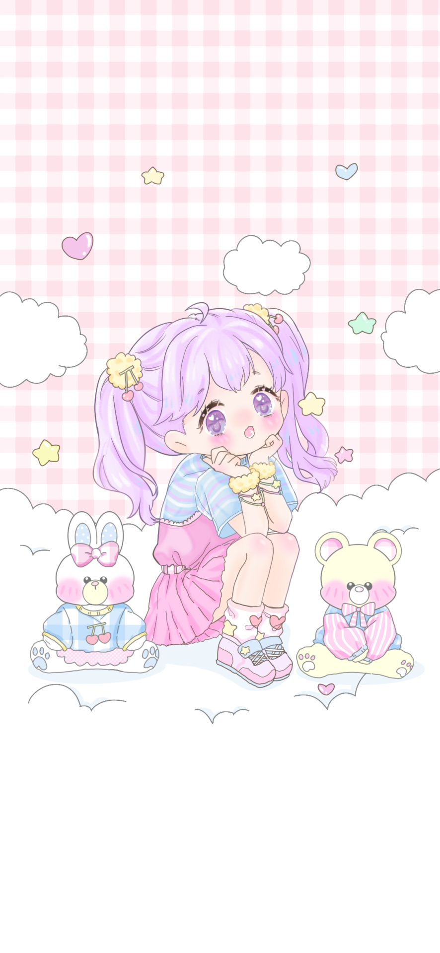 屏幕圖片手機高清壁紙可愛紫發小女孩