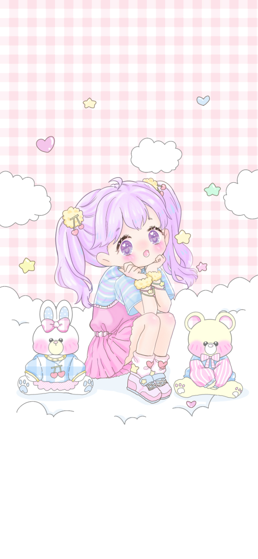 屏幕圖片手機高清壁紙可愛紫發小女孩