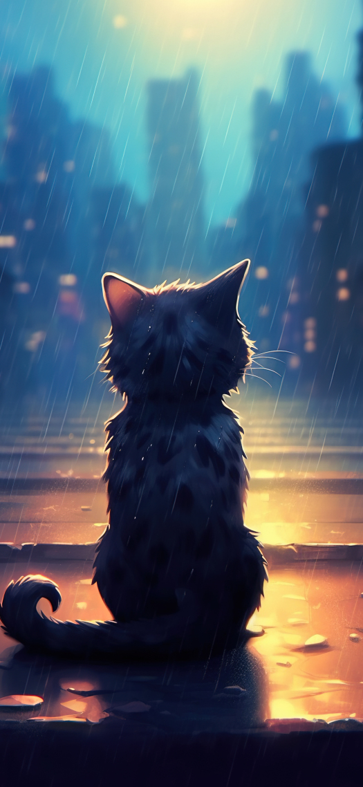 雨中猫咪