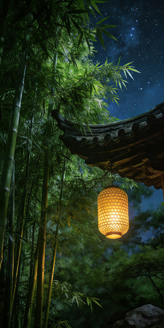 夜间竹林(风景手机静态壁纸) - 风景手机壁纸下载 - 元气壁纸