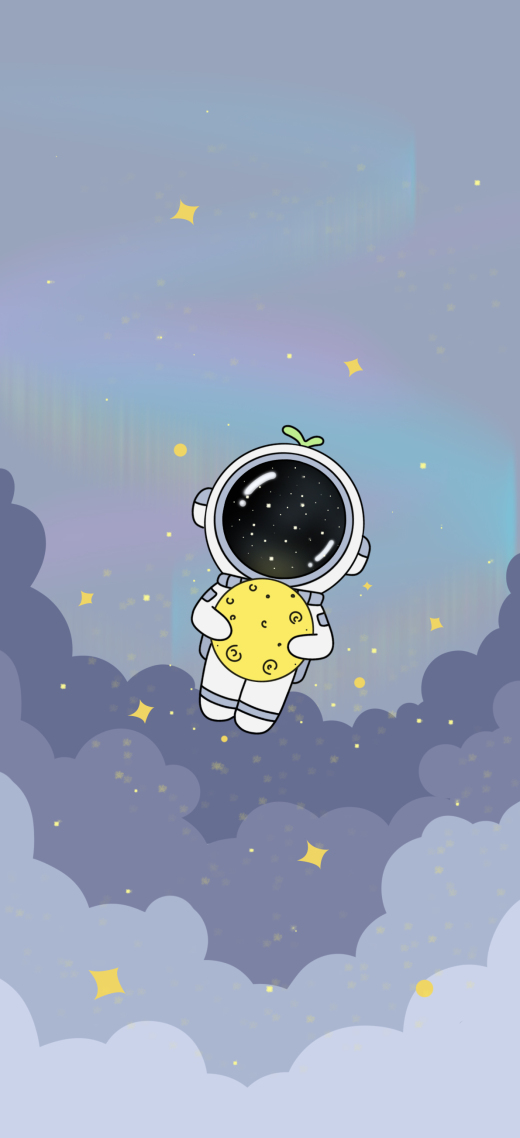 微信聊天背景宇航員手機插畫壁紙
