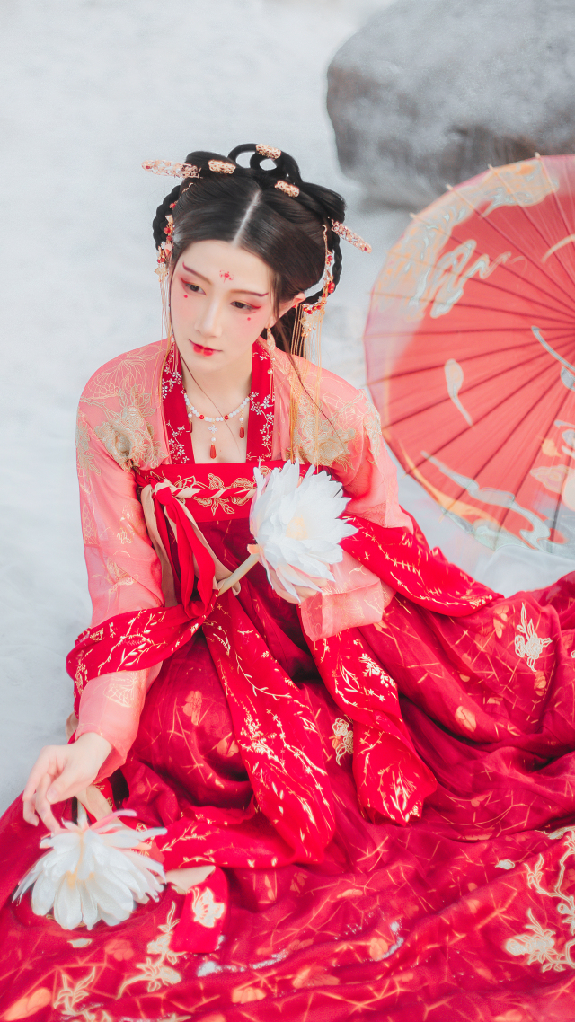 【美麗的漢服女子 唯美】微信封面背景
