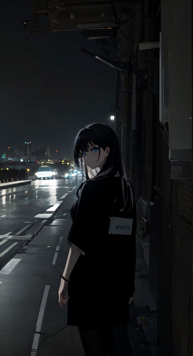 夜晚街頭美少女