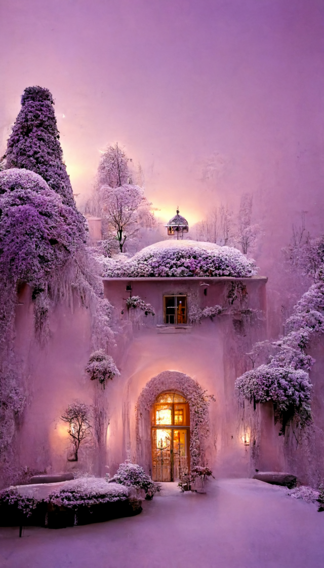 溫暖的雪景