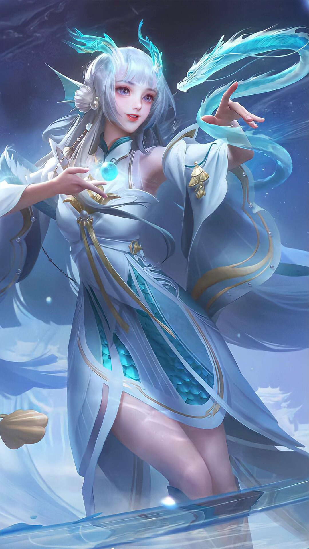 微信背景牆壁紙西施游龍清影
