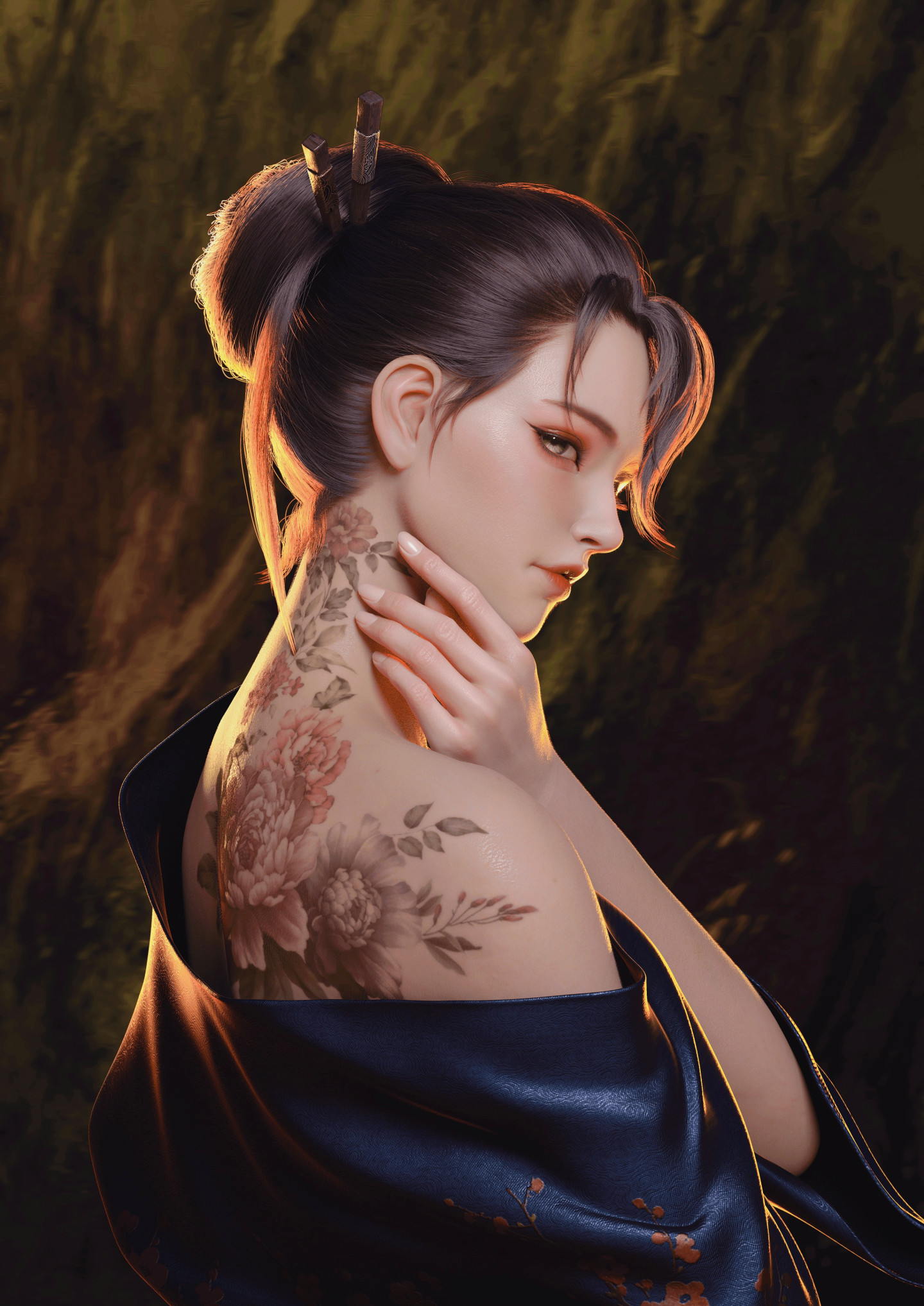 高清手机壁纸和服美女