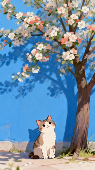 树下的猫咪