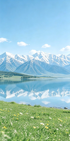 湖泊草地
