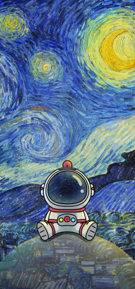 梵高宇航员壁纸
