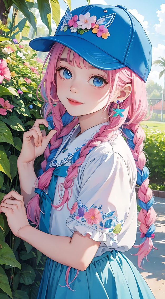 彩虹麻花辮