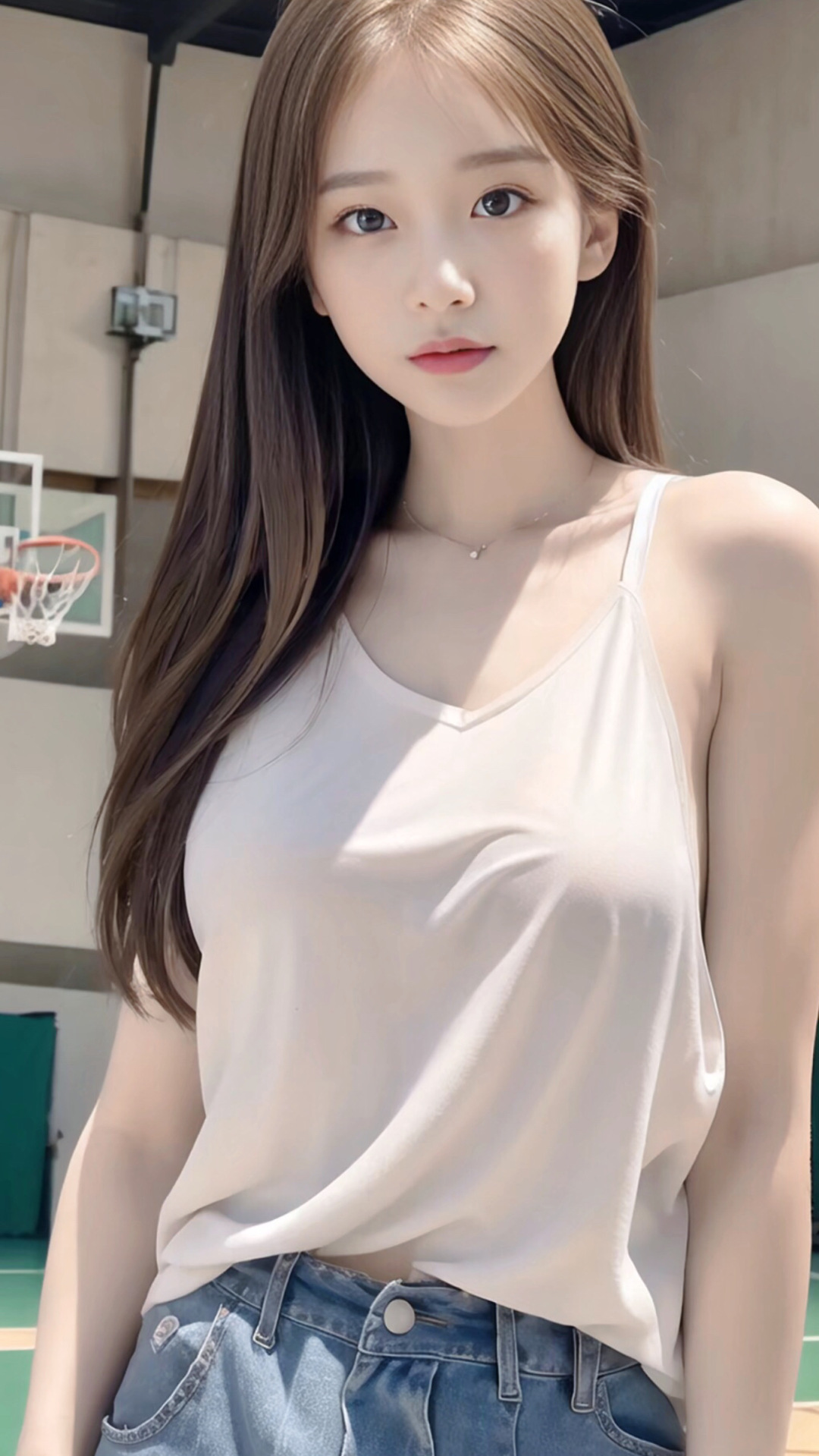 白衣背心的美女