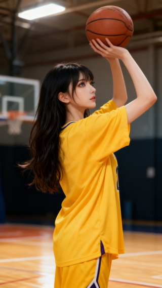 打篮球的女孩