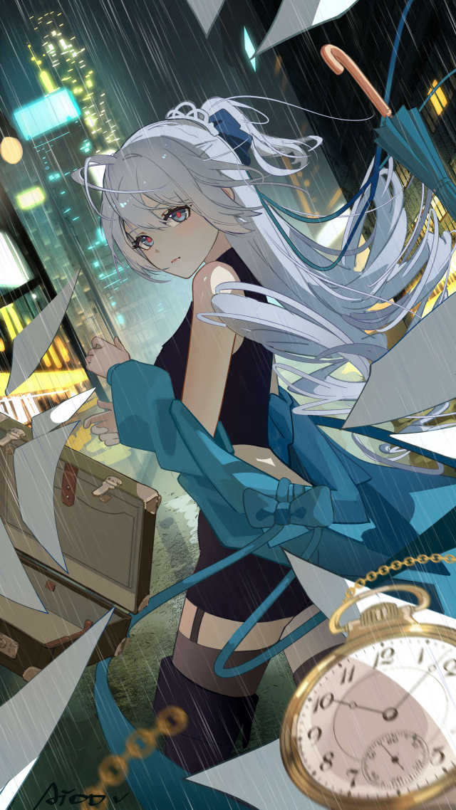 【百日绘画挑战Day29】布洛妮娅
『秋梧鎏金』3：00 a.m.
「呼...加班后的雨声...倒也不算太坏」