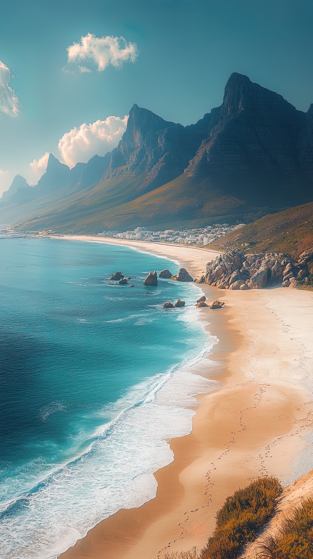 海边小镇海岸线