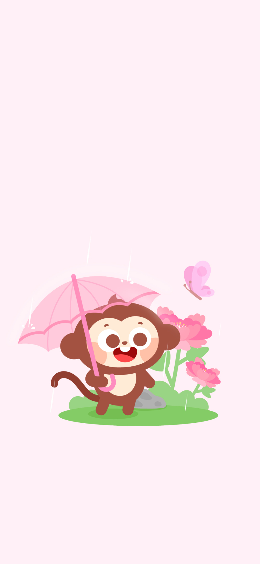 簡約粉色透明雨傘