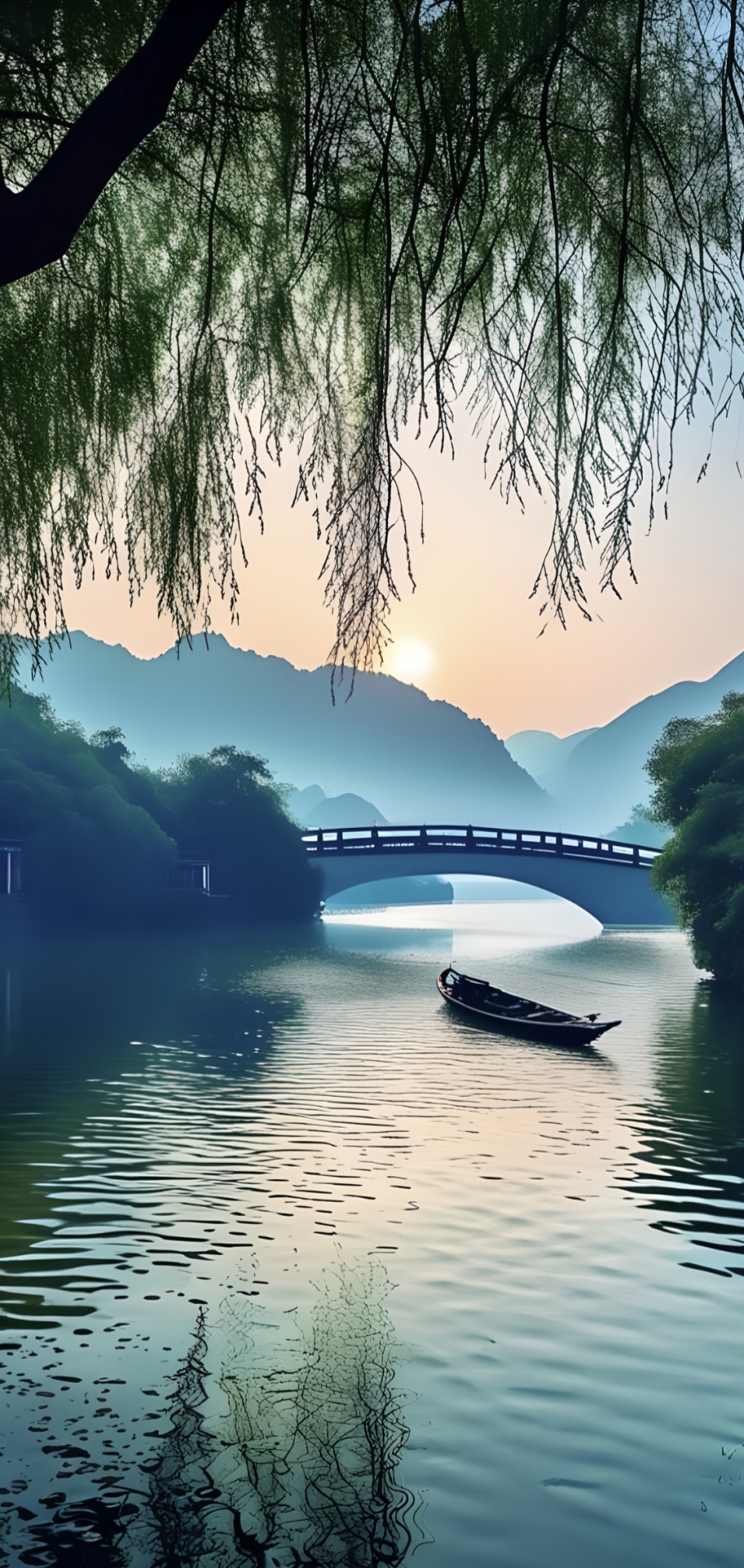 早晨太陽升起的美景