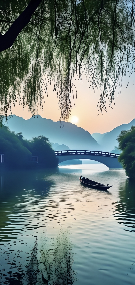 早晨太阳升起的美景