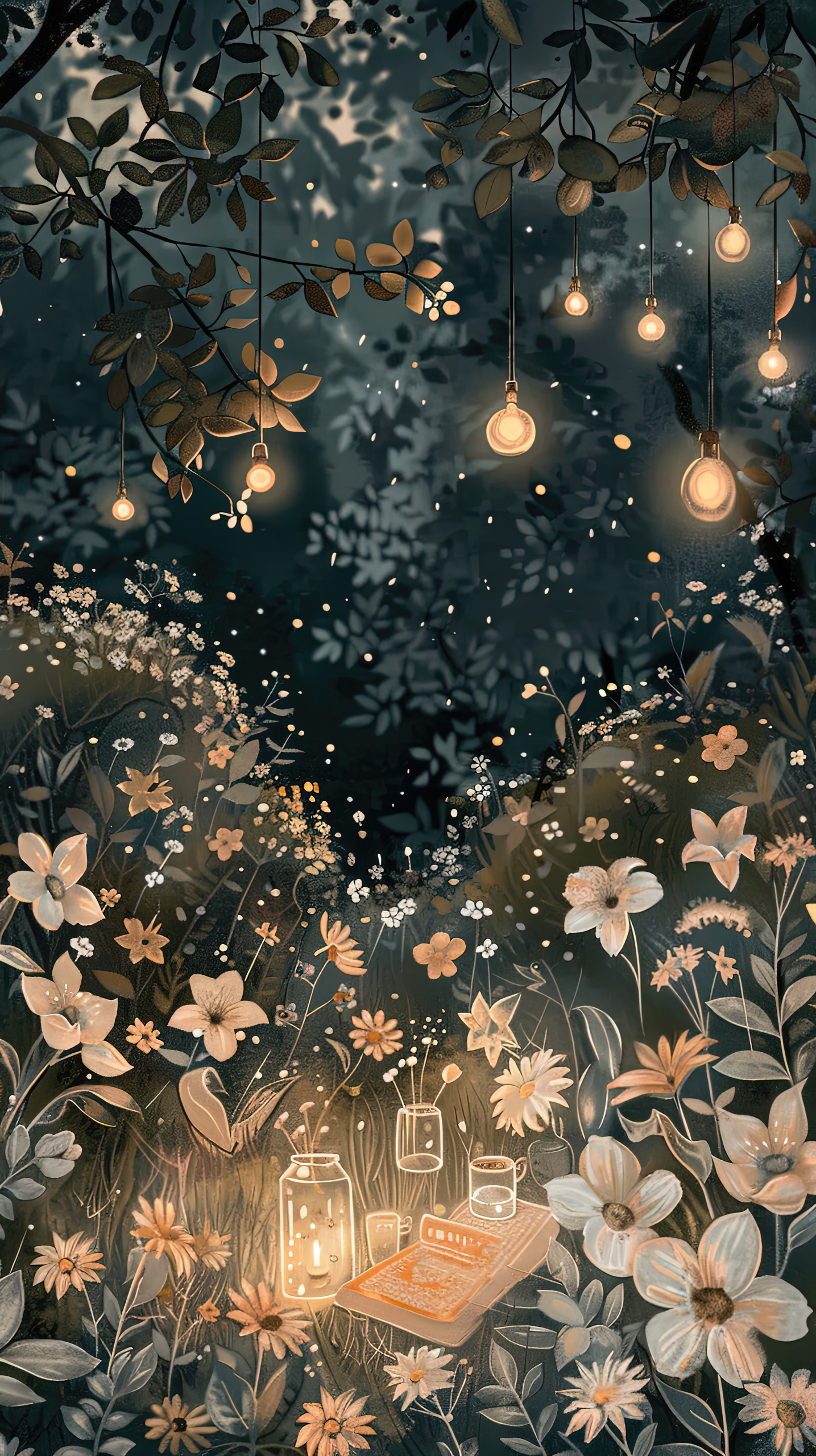 靜謐的花園夜晚