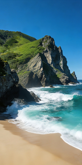 山崖海浪
