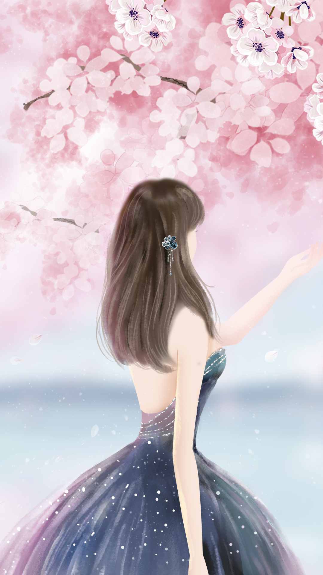 櫻花少女背影（靜態）
