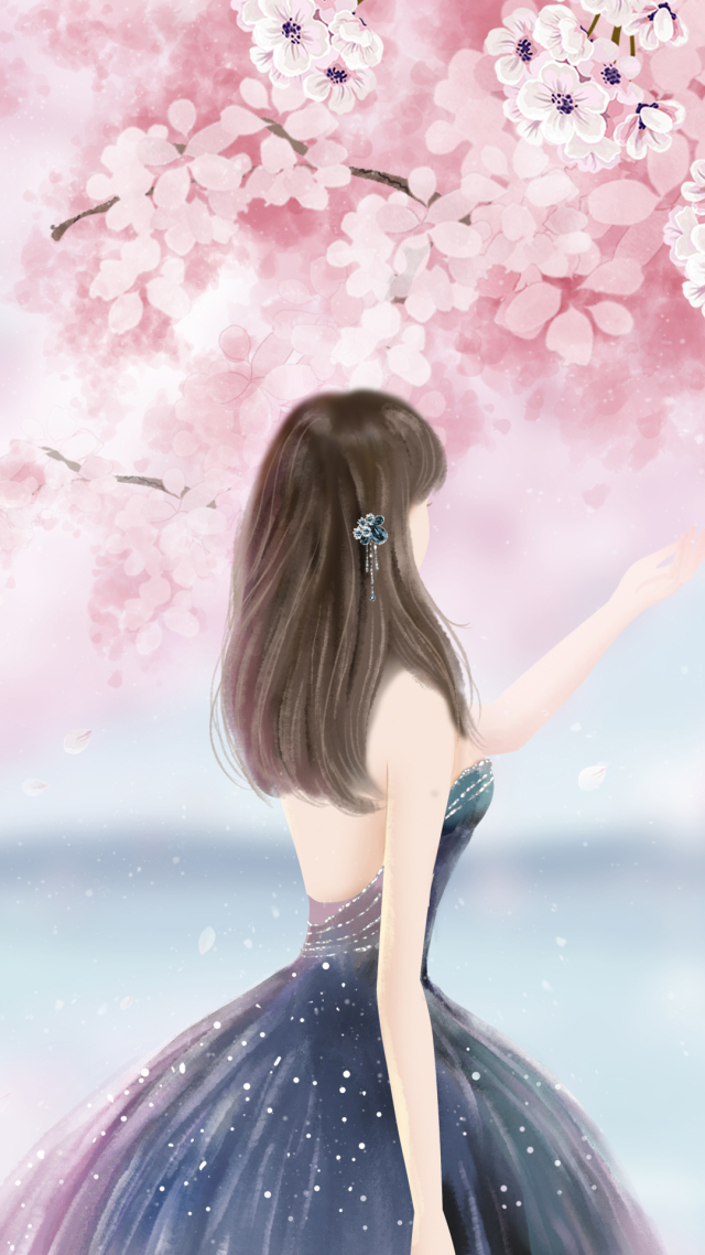 樱花少女背影（静态）