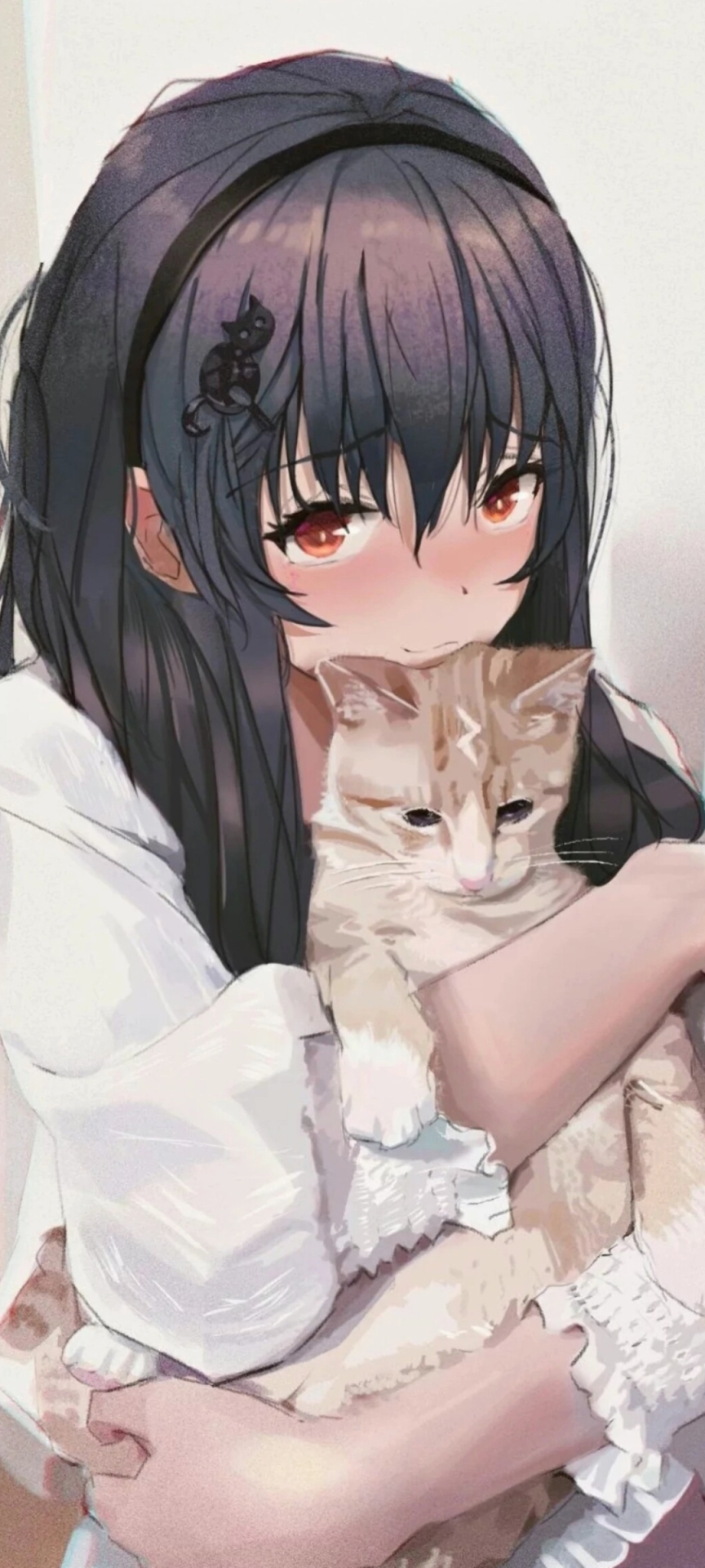 羞澀的少女好看的微信聊天背景圖