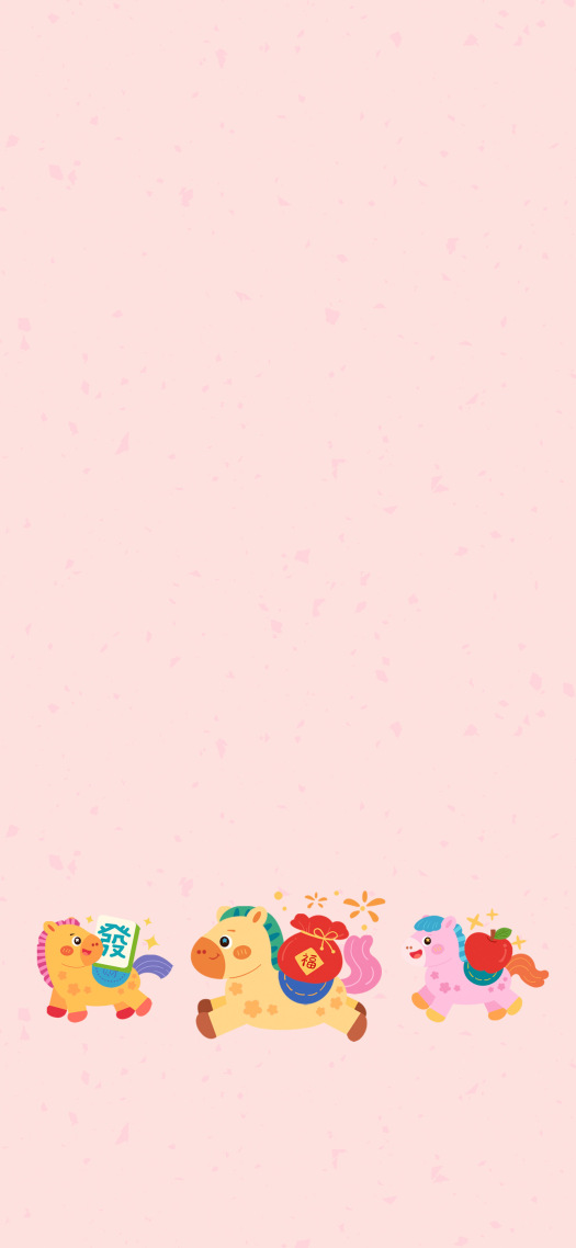 马卡龙小马粉色卡通可爱主屏