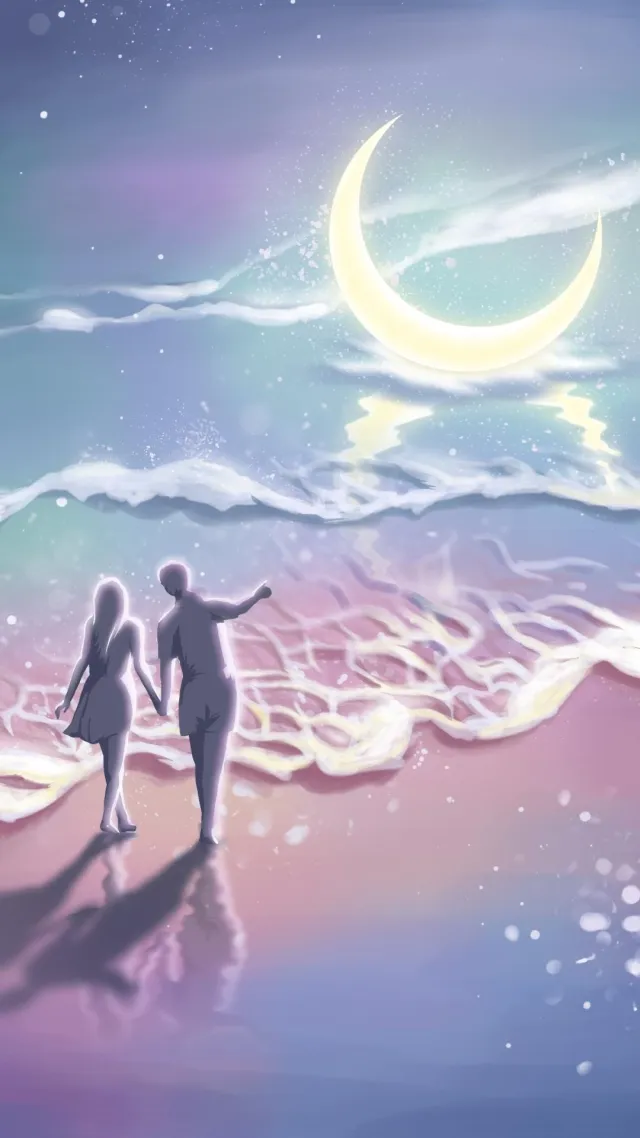 微信背景壁紙海灘上的我們。